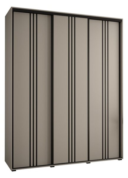 Szafa przesuwna wysoka Dakota 6 200, gł. 45 cm kaszmir + kaszmir + czarny