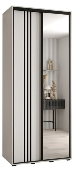 Szafa przesuwna wysoka Davos 7 100, gł. 60 cm biały + biały + czarny