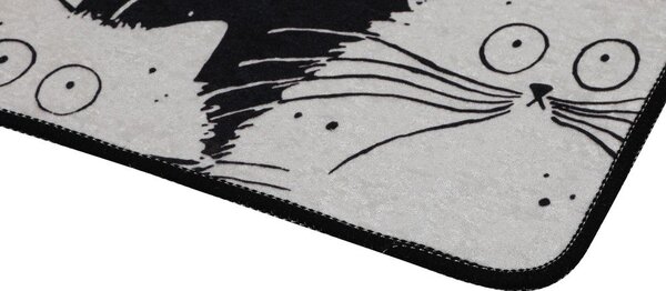 Czarno-szare dywaniki łazienkowe zestaw 2 szt. 60x100 cm White Cats – Foutastic