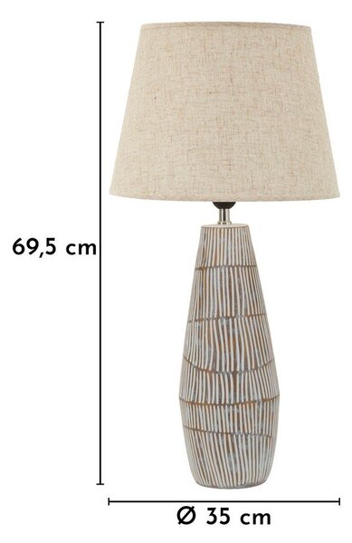 Kremowa lampa stołowa z tekstylnym kloszem (wysokość 69,5 cm) Hanoi – Mauro Ferretti