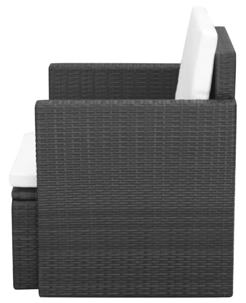 Czarny polirattanowy fotel ogrodowy W6-L84