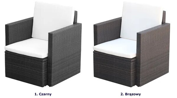 Czarny polirattanowy fotel ogrodowy W6-L84