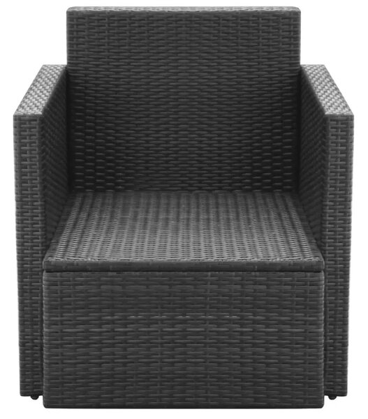 Czarny polirattanowy fotel ogrodowy W6-L84