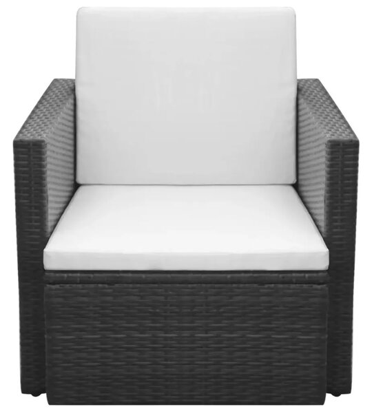 Czarny polirattanowy fotel ogrodowy W6-L84