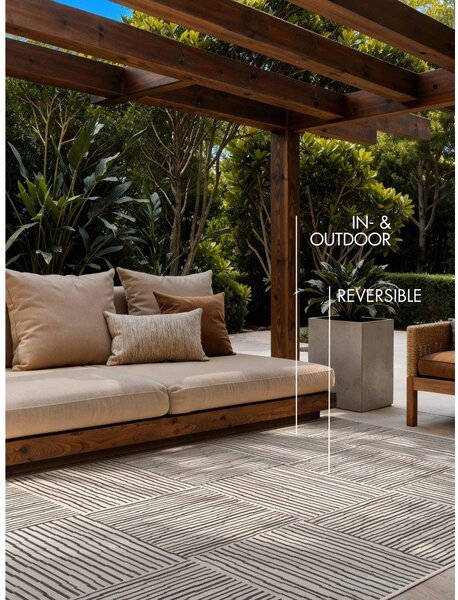Czarno-kremowy dywan odpowiedni na zewnątrz 120x170 cm Haringey Nightingale – Ted Baker