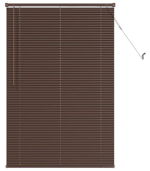 Żaluzja wenecka pvc ciemnobrązowa 150 x 90 cm z drążkiem obrotowym i klipsem bezpieczeństwa