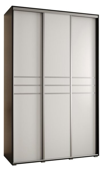 Szafa przesuwna wysoka Davos 10 150, gł. 45 cm czarny + biały + srebrny
