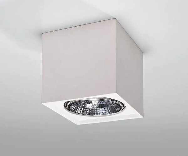 Biały minimalistyczny plafon z ceramiki W3-G55