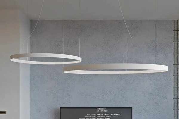 Biała lampa wisząca pierścieniowa M9-B47