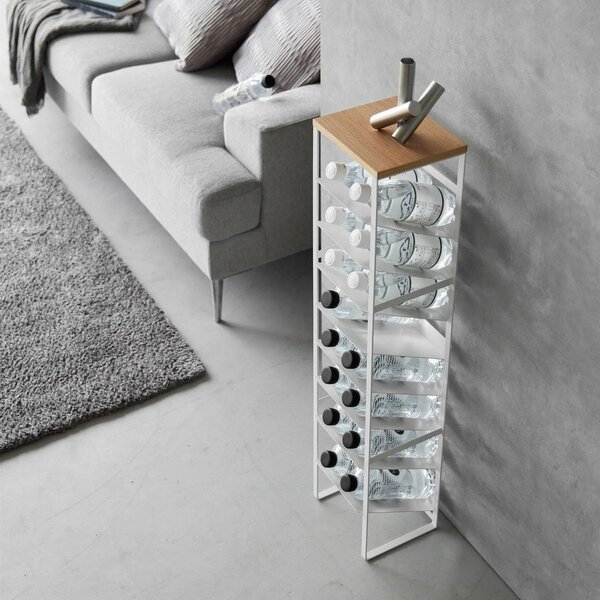 Biały metalowy regał na wino liczba butelek 16 20x88,5x19 cm Tower – YAMAZAKI