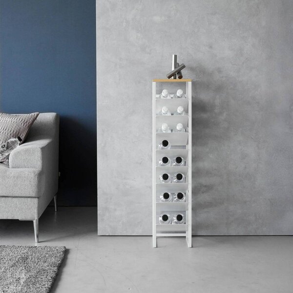 Biały metalowy regał na wino liczba butelek 16 20x88,5x19 cm Tower – YAMAZAKI