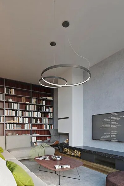 Czarna lampa wisząca LED ring S4-B41