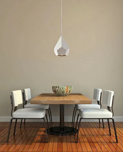 Biała geometryczna lampa wisząca S5-W97
