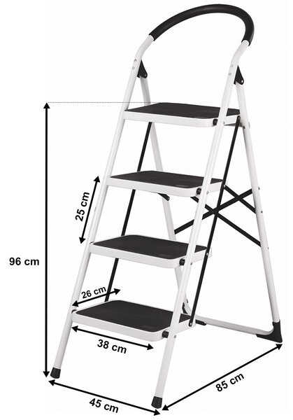 4Home Składane schodki stalowe Steps, 4 stopnie, 4 stopnie