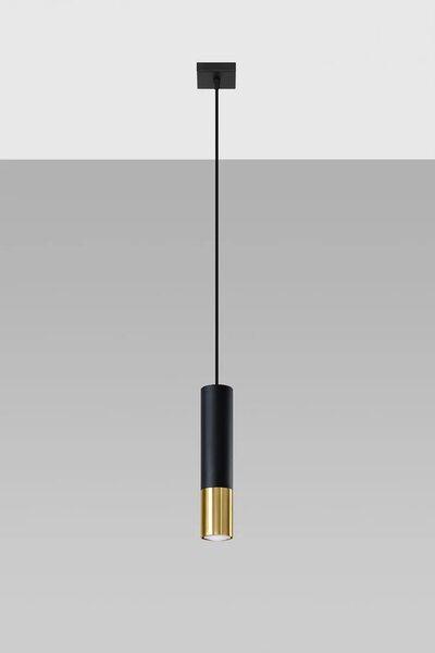 Czarno-złota lampa wisząca tuba G9-P85