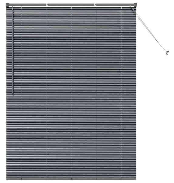 Nowoczesne żaluzje weneckie ciemnoszare z aluminium 175 x 135 cm