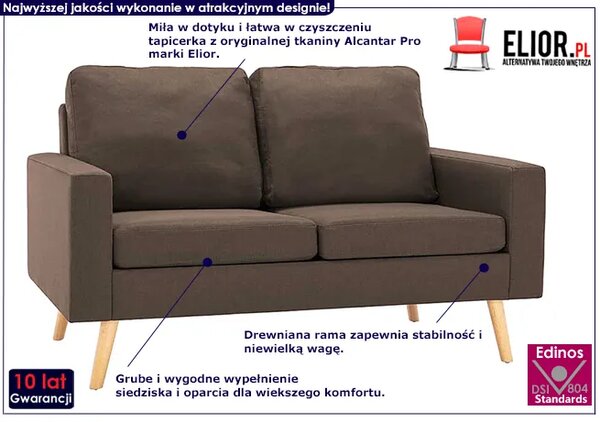 2-osobowa brązowa sofa N4-P58