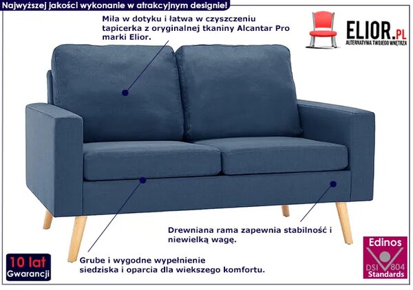 2-osobowa niebieska sofa D6-H29