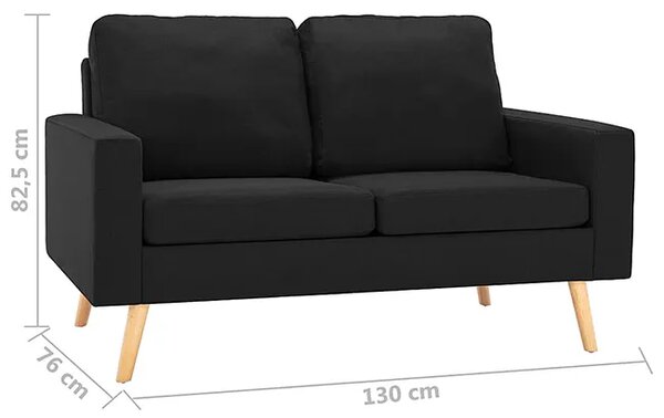 2-osobowa czarna sofa A3-Z87