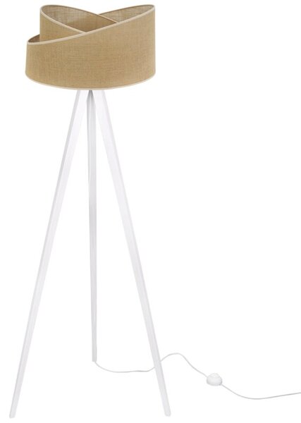Lampa podłogowa trójnóg biały Light Home LH Juta Skos 1xE27 45cm abażur biały/beżowy
