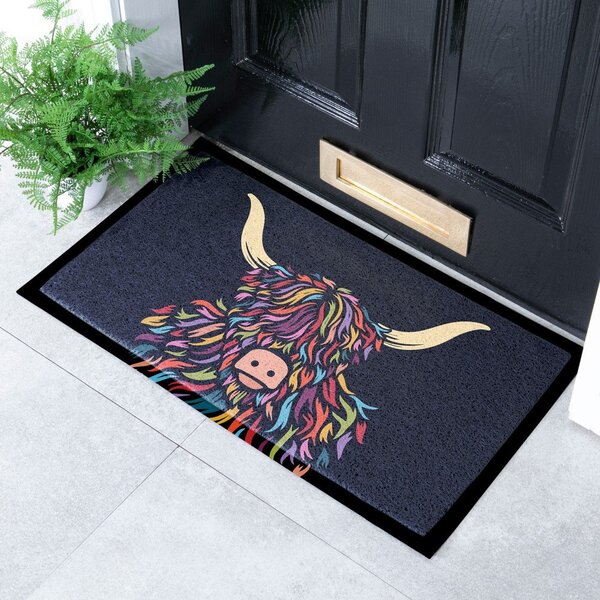 Wycieraczka z PVC 40x70 cm Highland Cow – Artsy Doormats