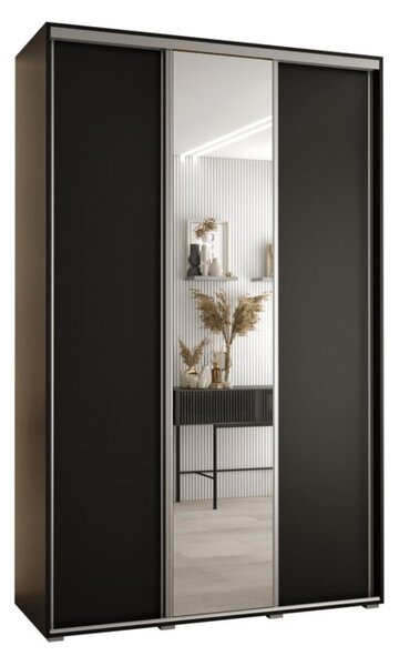 Szafa przesuwna wysoka Davos 3 150, gł. 60 cm czarny + czarny + srebrny