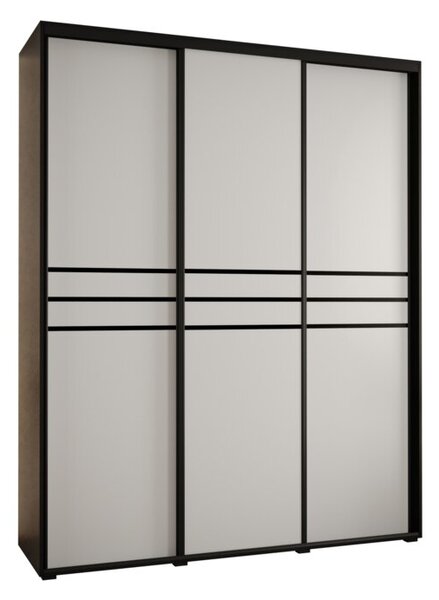 Szafa przesuwna wysoka Davos 10 190, gł. 60 cm czarny + biały + czarny