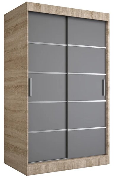 Przesuwna szafa 120 dąb sonoma + antracyt P0-C32
