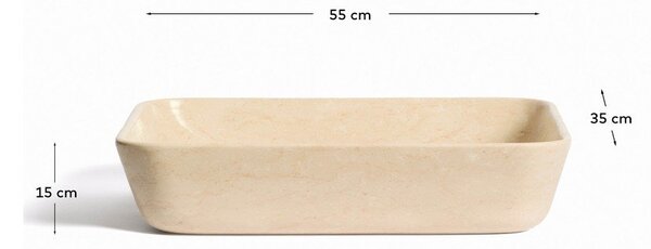 Beżowa kamienna umywalka 55x35 cm Darnen – Kave Home