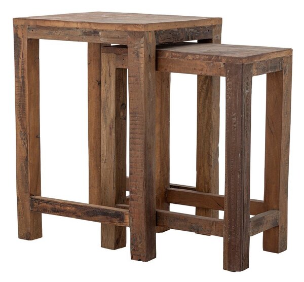 Stoliki z drewna z recyklingu zestaw 2 szt. 40x36 cm Galen – Bloomingville