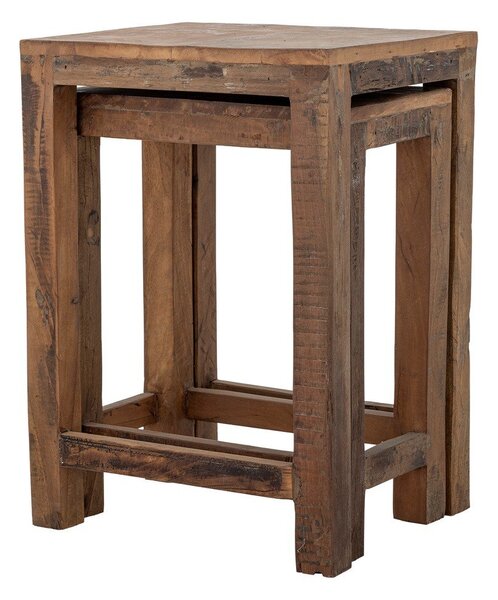 Stoliki z drewna z recyklingu zestaw 2 szt. 40x36 cm Galen – Bloomingville