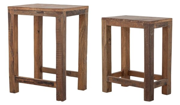 Stoliki z drewna z recyklingu zestaw 2 szt. 40x36 cm Galen – Bloomingville