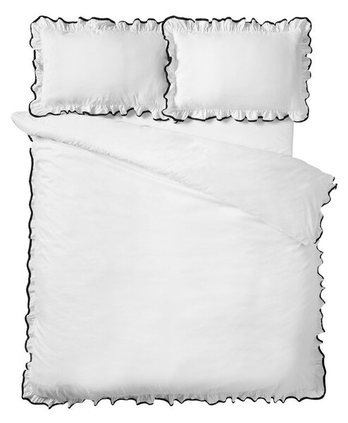 Biała pościel dwuosobowa 3-częściowa 200x200 cm So Soft Mono Frill – Catherine Lansfield