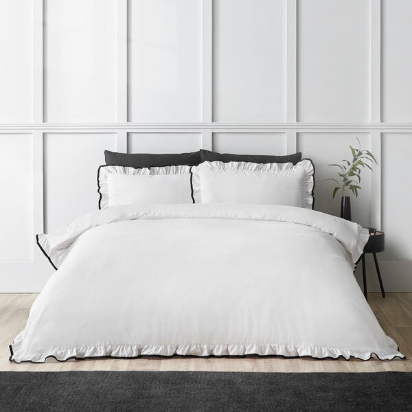 Biała pościel dwuosobowa 3-częściowa 200x200 cm So Soft Mono Frill – Catherine Lansfield