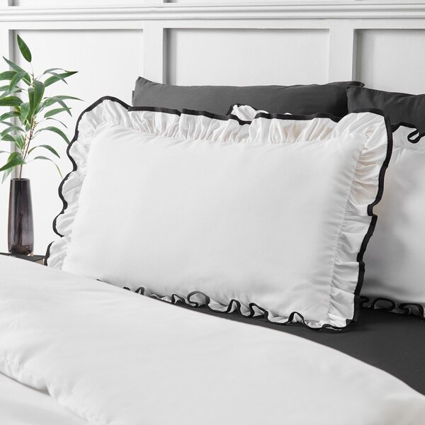 Biała pościel dwuosobowa 3-częściowa 200x200 cm So Soft Mono Frill – Catherine Lansfield