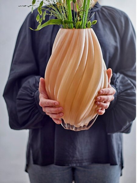 Pomarańczowy szklany wazon (wysokość 30 cm) Kanji – Bloomingville