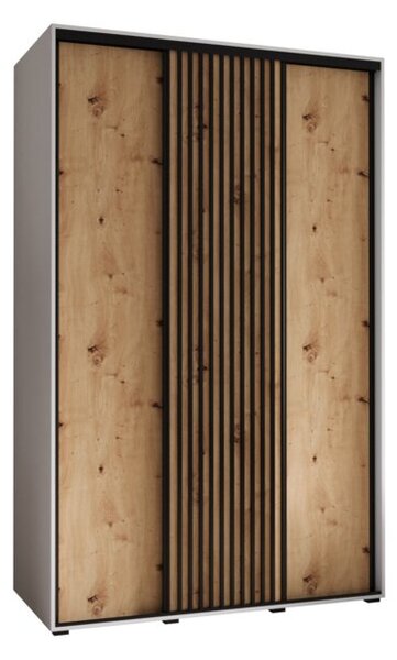 Szafa przesuwna wysoka Lanko 1 160, gł. 60 cm biały + artisan + czarny