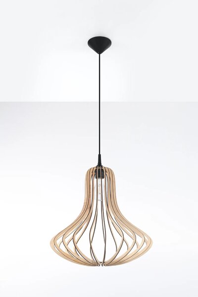 Skandynawska lampa wisząca drewniana - EX565 H3-E06