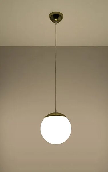 Biało-złota lampa wisząca kula 20 cm E9-R39