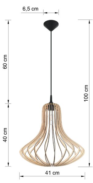 Skandynawska lampa wisząca drewniana - EX565 H3-E06