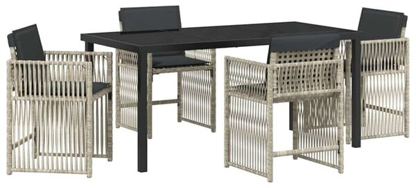 Zestaw Mebli Ogrodowych Komplet Jadalniany 5-Częściowy Szary Metal Na Taras Balkon Ogród