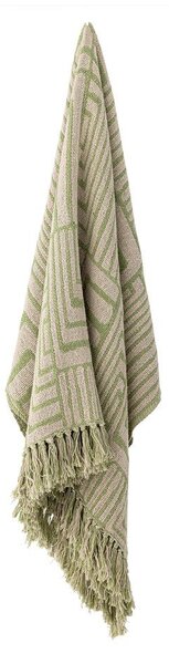 Zielony koc z mieszanki bawełny 130x155 cm Velva – Bloomingville