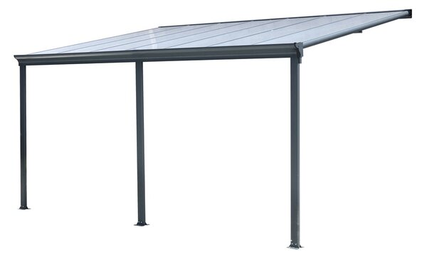 Aluminiowe zadaszenie tarasu San Diego 3 x 4,3 CoverTech antracyt