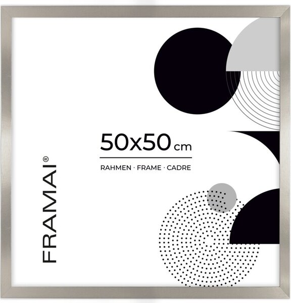 Srebrna ramka na zdjęcia w rozmiarze 50x50 cm FRAMAI®