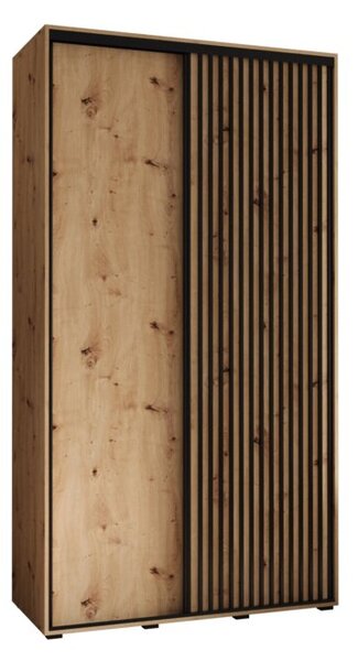 Szafa przesuwna wysoka Lanko 1 140, gł. 60 cm artisan + artisan + czarny