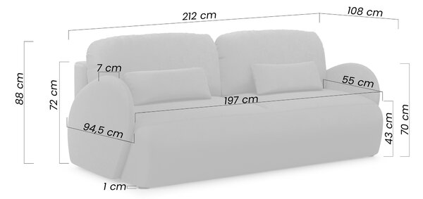 Kanapa z funkcją spania Dinel - beżowa plecionka łatwoczyszcząca Corbett 23 - Limitowana oferta