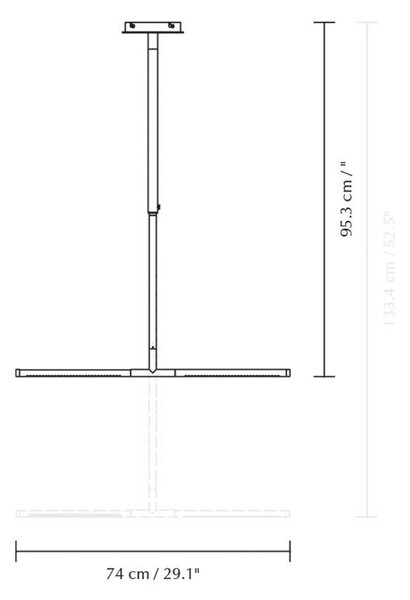 UMAGE lampa wisząca LED Omni, czarna, 2-punktowa, długość 74 cm