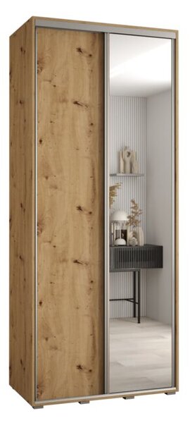 Szafa przesuwna wysoka Davos 3 110, gł. 60 cm artisan + artisan + srebrny