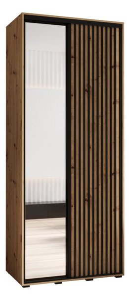 Szafa przesuwna wysoka Lanko 2 110, gł. 45 cm artisan + artisan + czarny