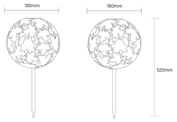 Globo Lampa z grotem ziemnym LED 36748S, kula ziemska, srebrna, metalowa